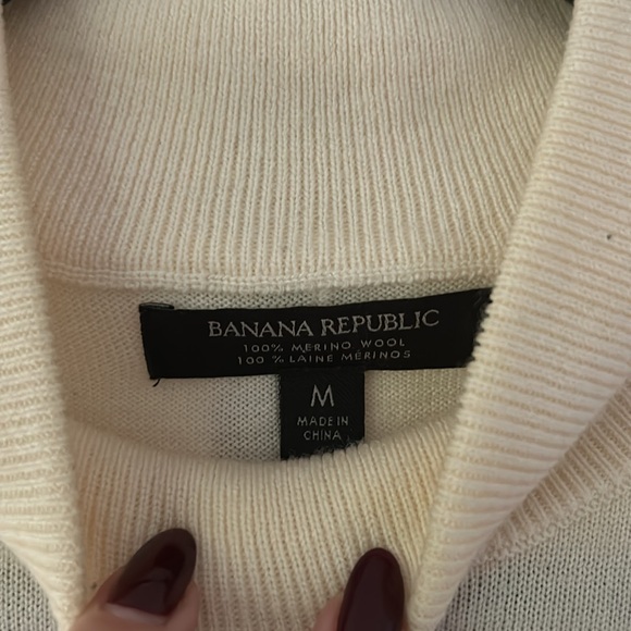 Banana Republic merino wool sweater mock neck | Ivory - Picture 3 of 5